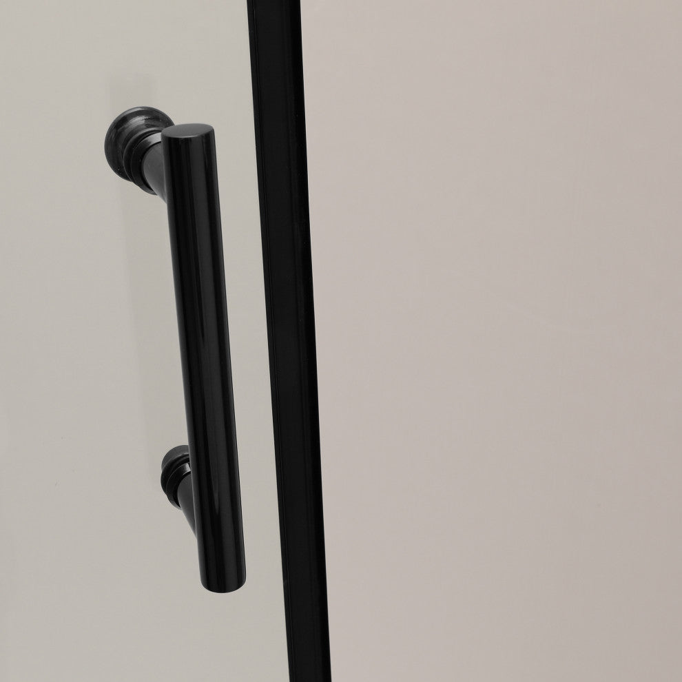 48" W x 76" H Frameless Single Sliding Shower Door, Matte Black