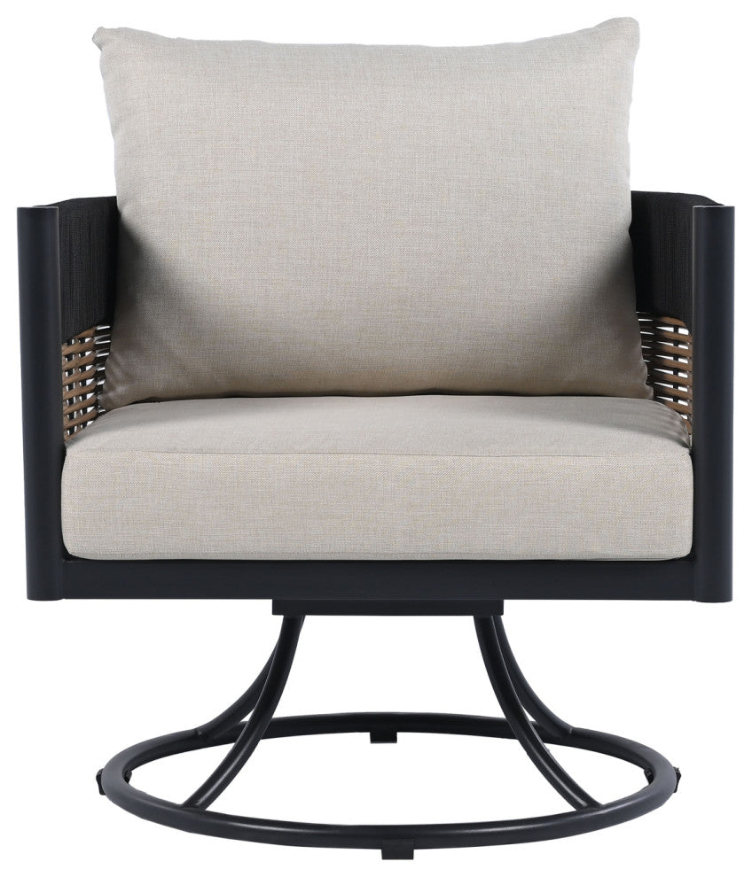 Safavieh Harrison Indoor-Outdoor Swivel Chair, Black/Taupe