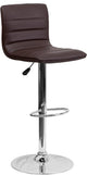 Estella Lois Mid-Back Brown Vinyl Swivel Adjustable Barstool