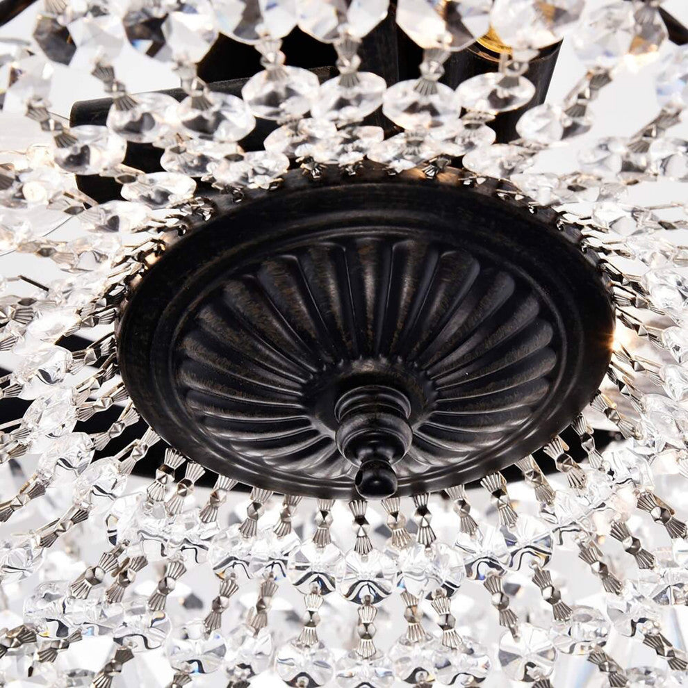 Chloe 3-light Crystal Basket Flush Mount Chandelier