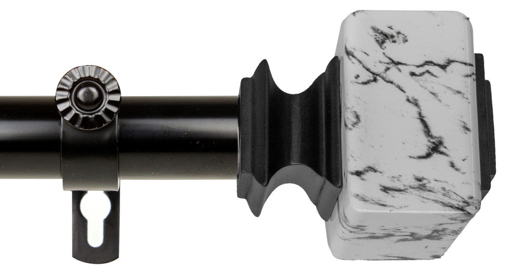 Brielle 1" Diameter Curtain Rod, Black, 120-170"