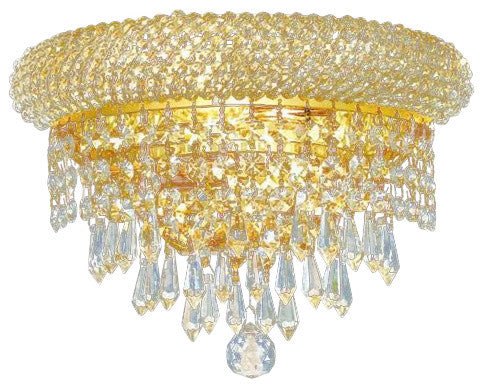 Elegant Primo Wall Sconce, Gold Finish With Royal Cut Crystal