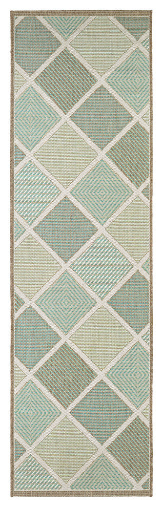 Couristan Monaco Meridian Indoor/Outdoor Runner Rug, Multi, 2'3"x7'10"