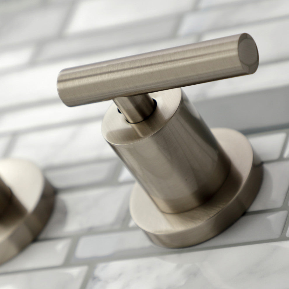 KS8028CML Two-Handle Wall Mount Tub Faucet, Brushed Nickel
