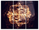 "Fractal Brown Flower Explosion" Digital Metal Wall Art, 3 Panels, 36"x28"