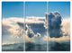 "Heavy Clouds in Sky Panoramic View" Metal Wall Art, 3 Panels, 36"x28"