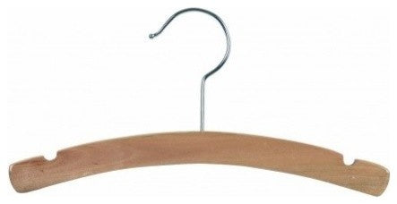 Wooden Kids Top Hanger, Natural/Chrome Finish, Box of 100