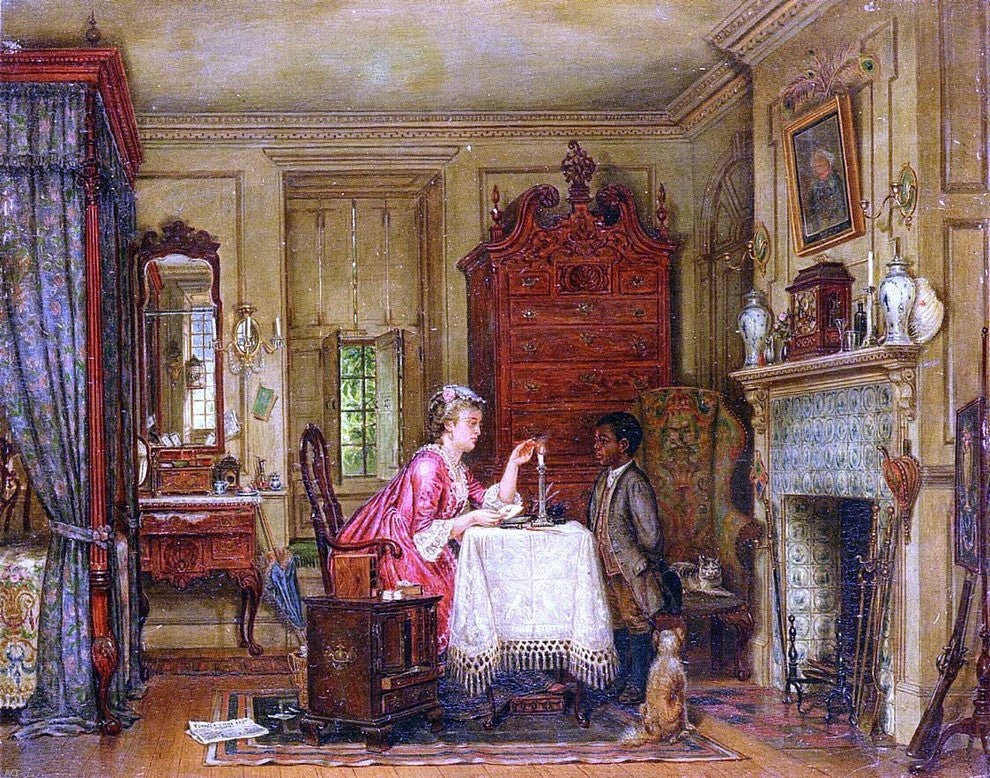 Edward Lamson Henry Drafting the Letter - 20" x 25" Premium Canvas Print