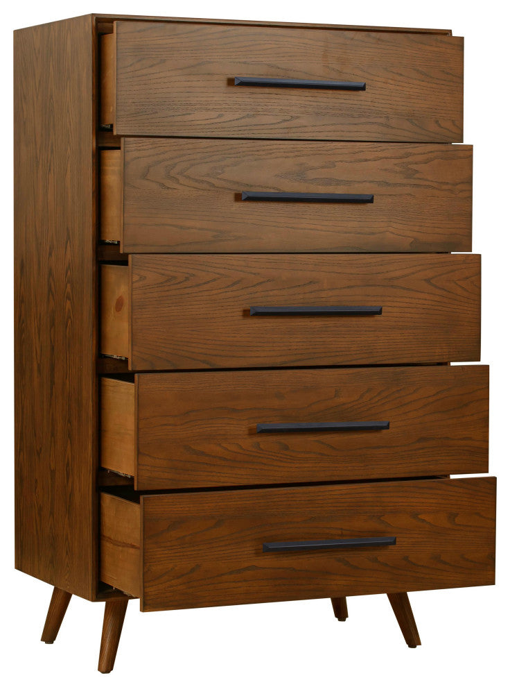 Emery Pecan 5 Drawer Chest