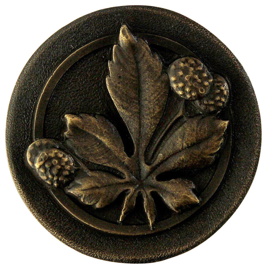 Horse Chestnut Knob Antique Brass, Dark Brass