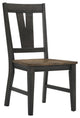 Harper Side Chair With Splat Back, Brushed Brown and Pecan, Set of 2