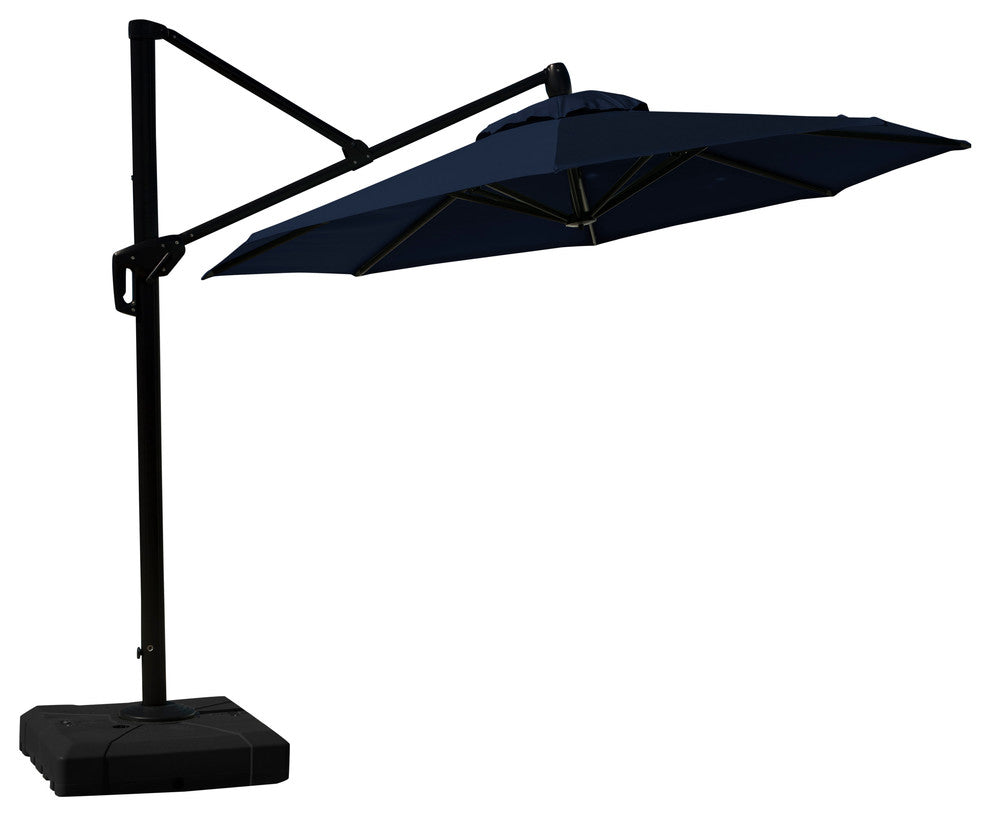Modular 10ft Sunbrella Outdoor Round Patio Umbrella, Navy Blue