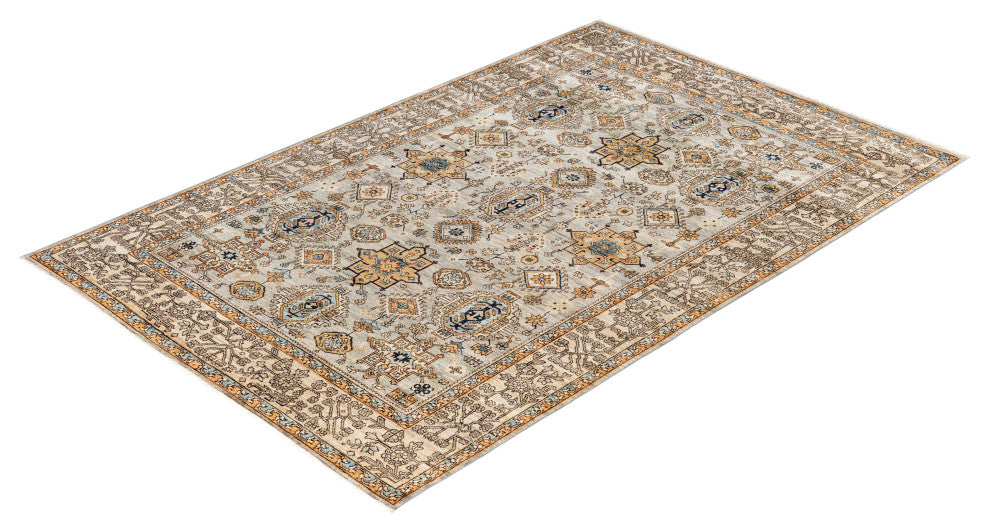 Serapi One-of-a-Kind Hand-Knotted Area Rug Gray, 6'0" x 9'1"