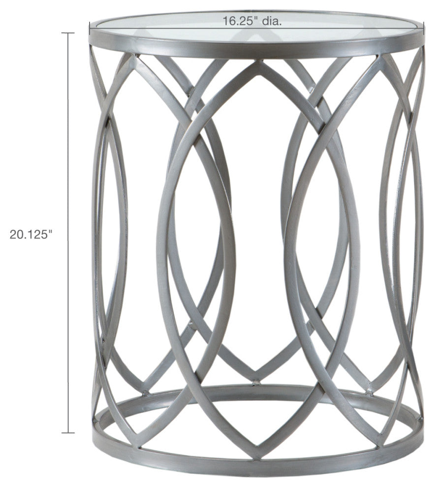 Arlo Metal Round Accent Table, Silver