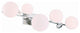 Vine, Vanity, 5Lt, Polished Nickel, Opal Glass