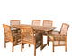 7-Piece Acacia Wood Outdoor Patio Dining Set with Cushions - Brown