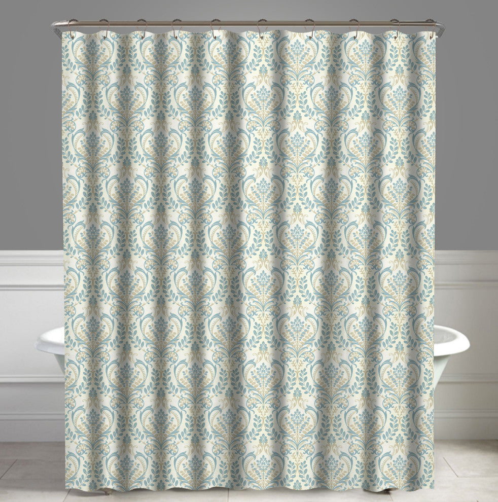 Damask Blue Vince Shower Curtain, 72"x72"