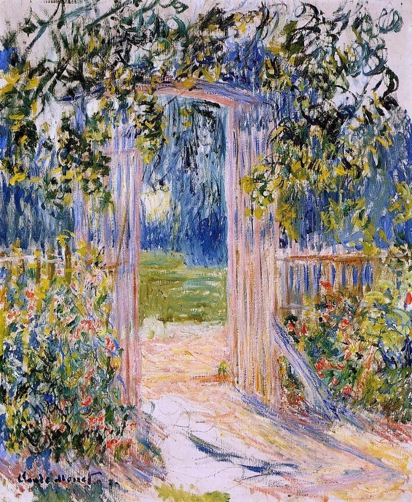 Claude Oscar Monet A Garden Gate - 20" x 25" Premium Canvas Print