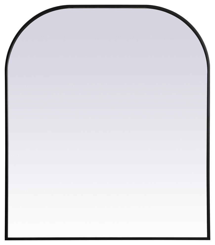 Metal Frame Arch Mirror 36X42 Inch, Black
