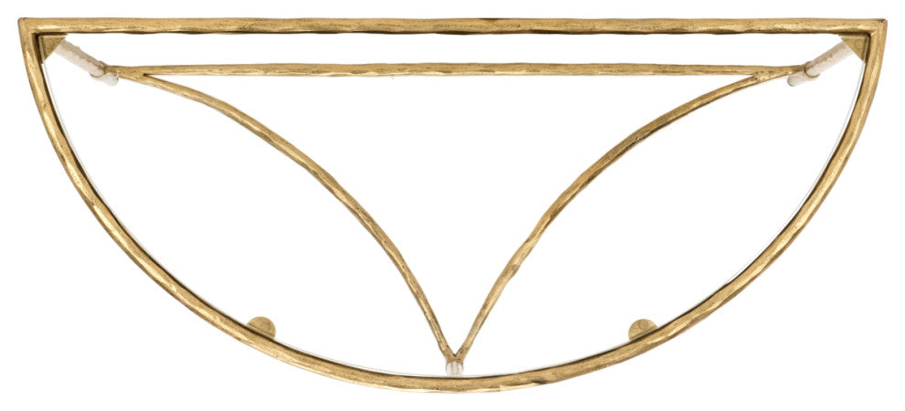 Safavieh Couture Isabellina Half Moon Console, Brass/Clear