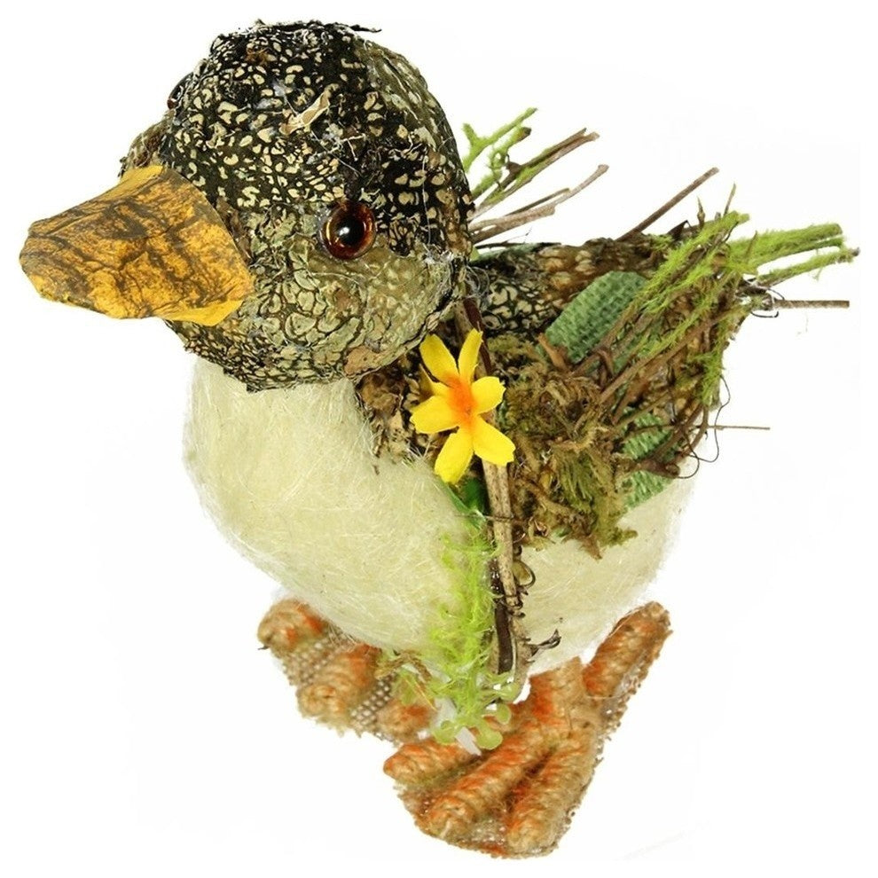 Brown, Ivory and Orange Standing Duck Spring Table Top Decoration, 2.5"x5"x5.75"