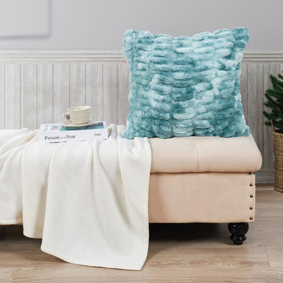 Shar Pei Faux Fur Pillow Shell Set, Trellis, 2 Piece Euro, 26"x26"