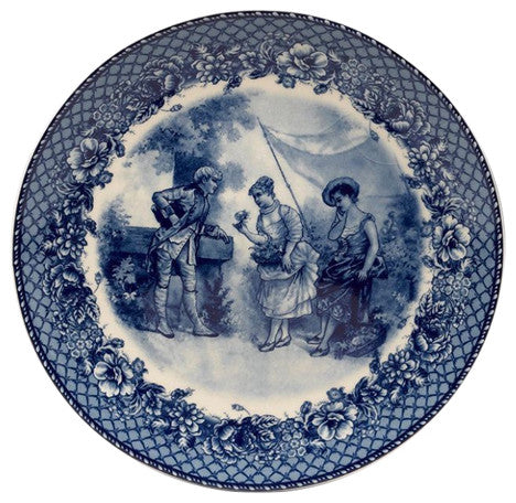 Marlar Porcelain Decorative 8.5" Dinner Plate, Blue