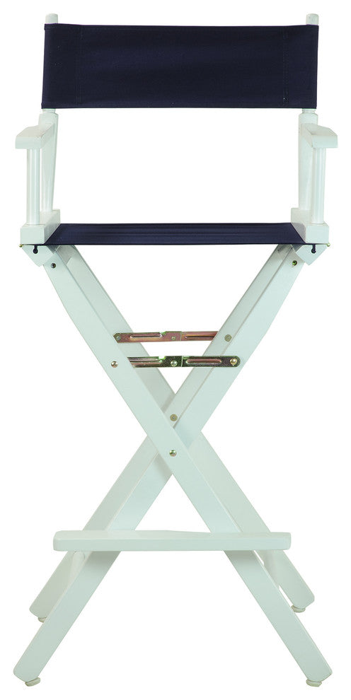 030" Director's Chair White Frame-Navy Blue Canvas