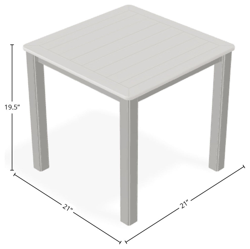 21" Square Marine Grade Aluminum Outdoor End Table