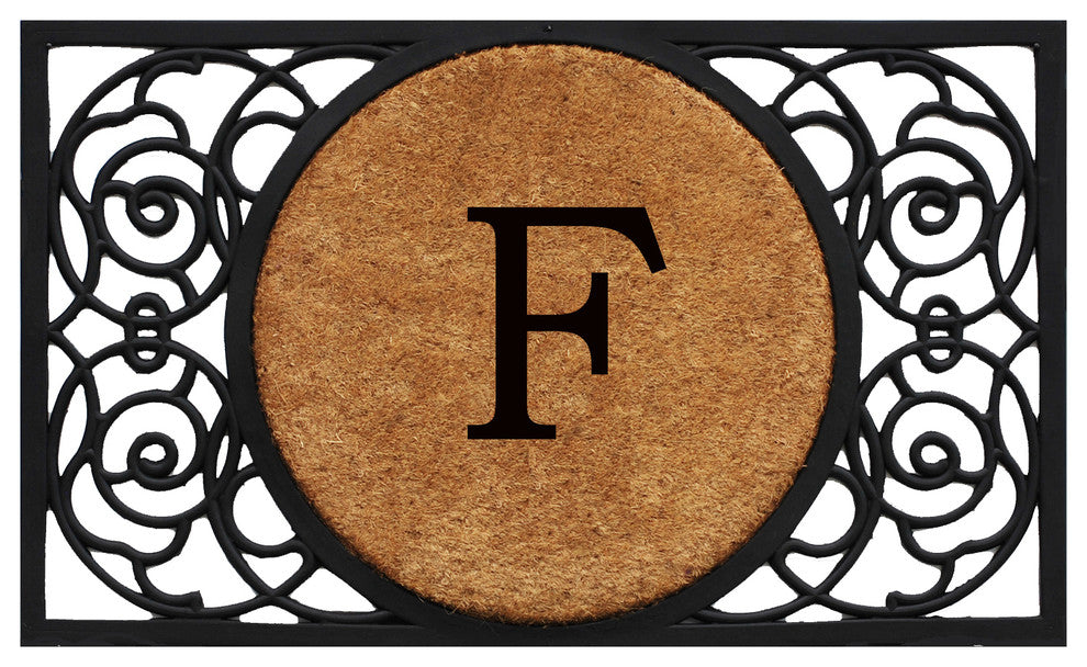 Armada Circle Monogram Doormat 18"x30", Letter F