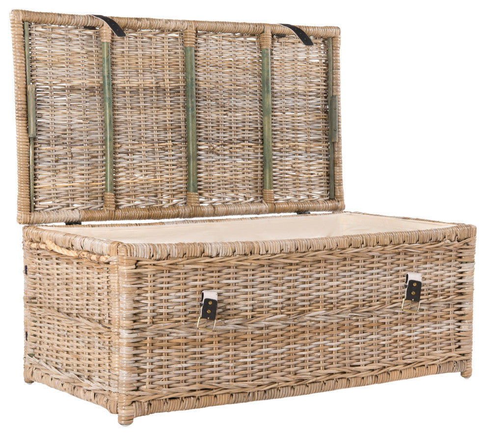 happimess Caden 46" Wicker Storage Trunk, Natural