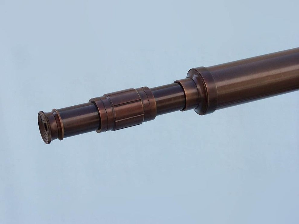 Floor Standing Bronzed Galileo Telescope 65'', Marine Telescope, Nautical