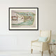 New York Vintage Map Print On Canvas With Picture Frame 28" X 37"