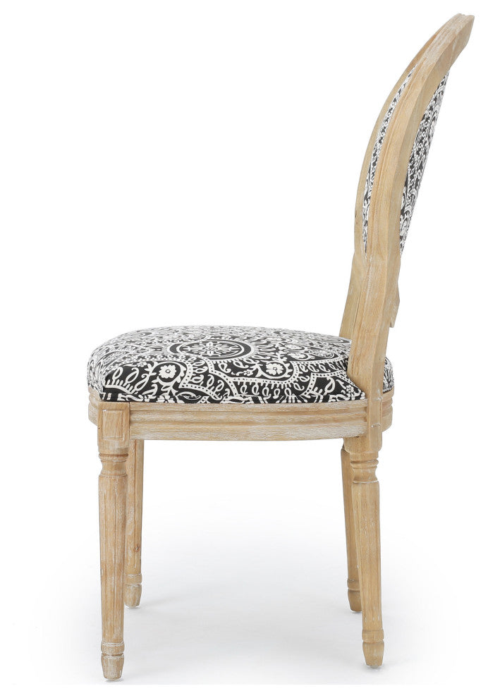 GDF Studio Phinnaeus French Country Fabric Dining Chairs (Set of 2)