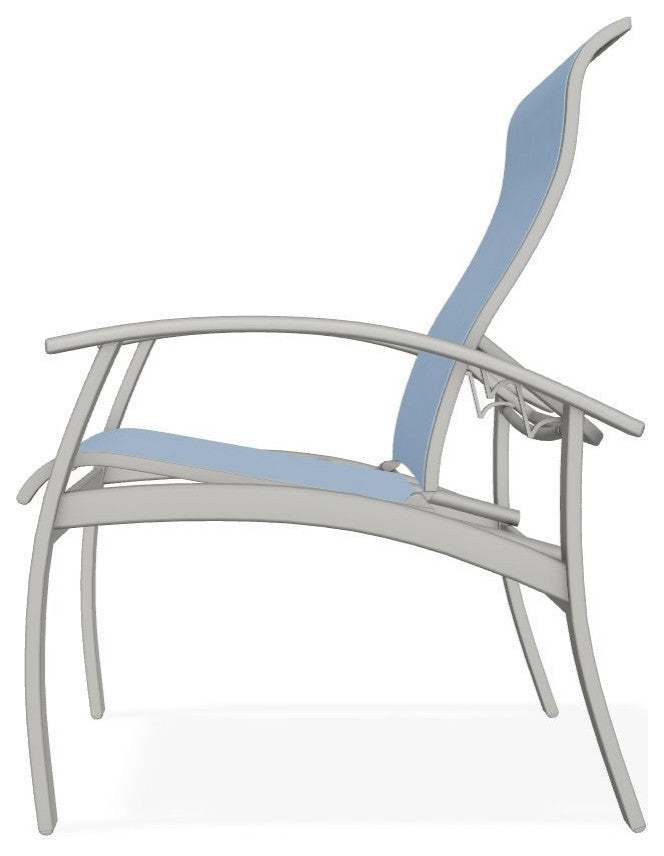 Belle Isle Sling Adjustable Outdoor Dining Chair, Sky/Snow