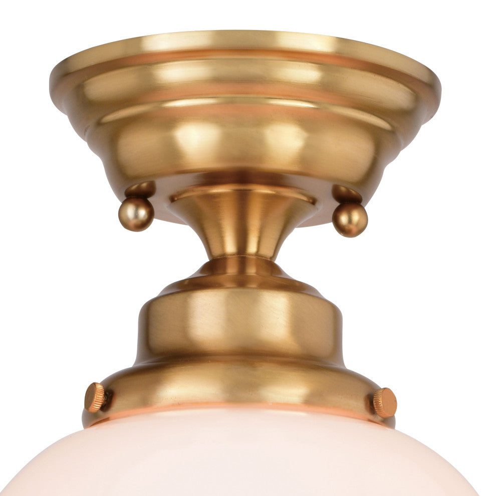 Huntley 12" 1 Light Semi-Flush Natural Brass