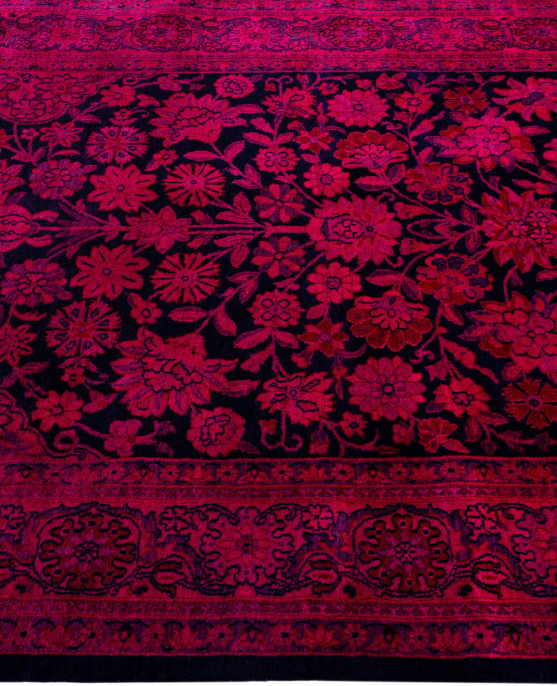 Overdyed One-of-a-Kind Hand-Knotted Area Rug Pink, 4' 1" x 6' 4"