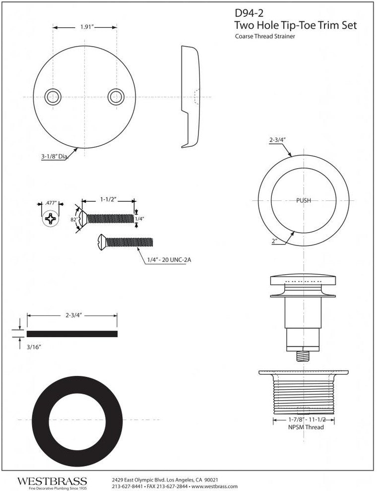 Twist & Close Tub Trim Set With Two-Hole Overflow Faceplate, Satin Nickel