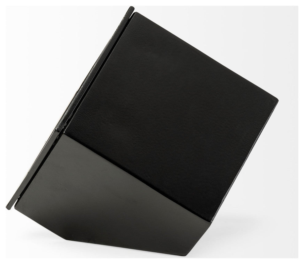 Ralph II Black Metal Cube Table Clock