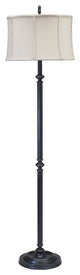 Coach Floor Lamp, Oil Rubbed Bronze With Off-White Linen Softback