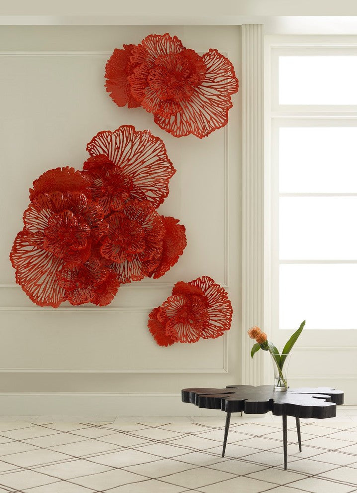 Flower Wall Art, Coral, Large