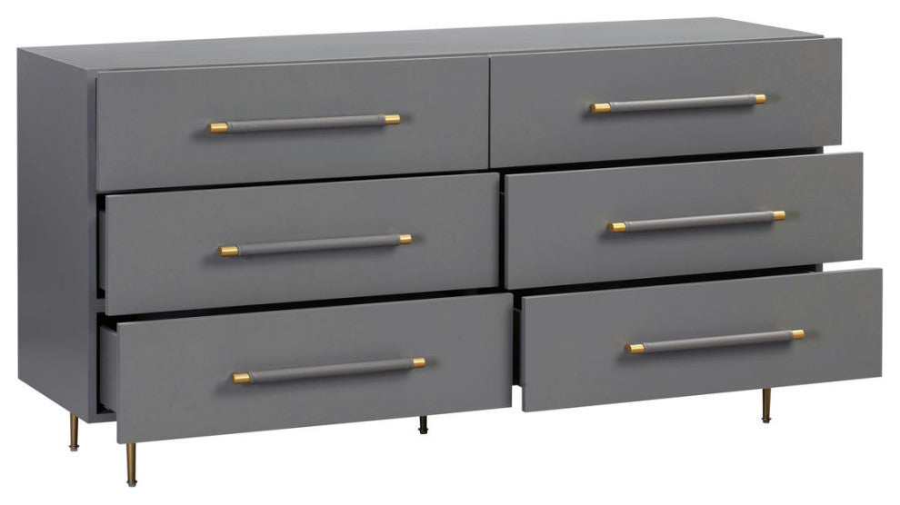 Trident Grey 6 Drawer Dresser