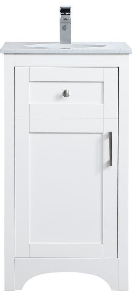 Elegant White Single Bathroom Vanity 18"