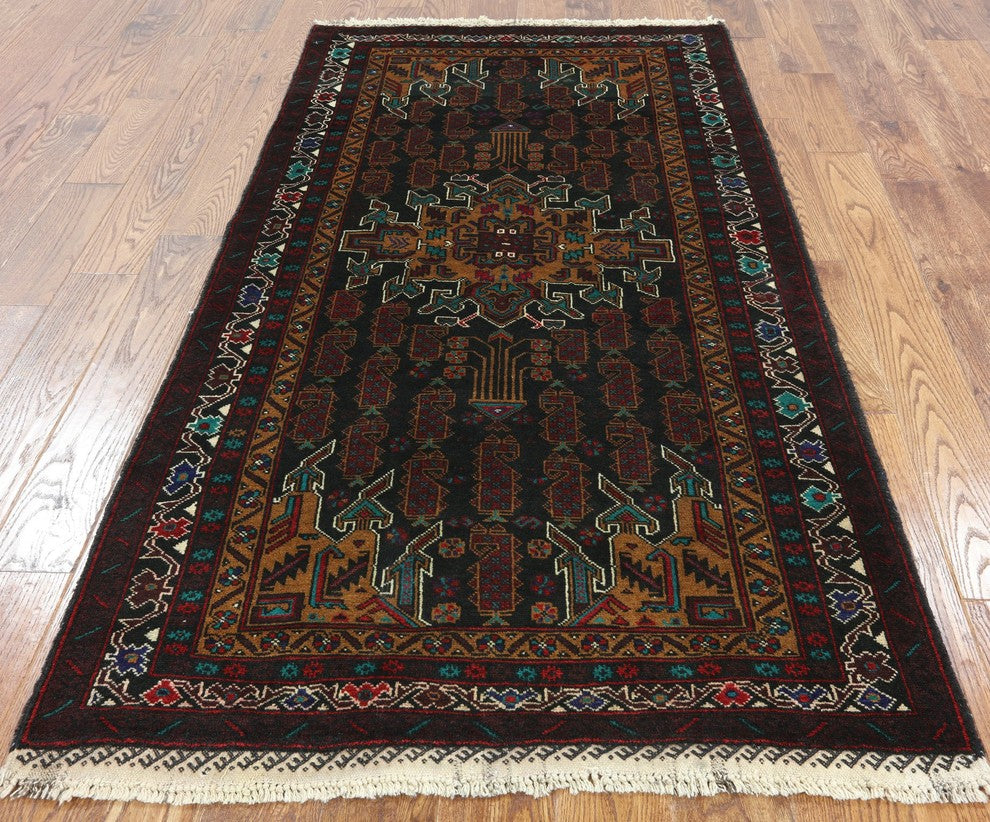 Persian Oriental Hand Knotted Area Rug 4'x7, W2418
