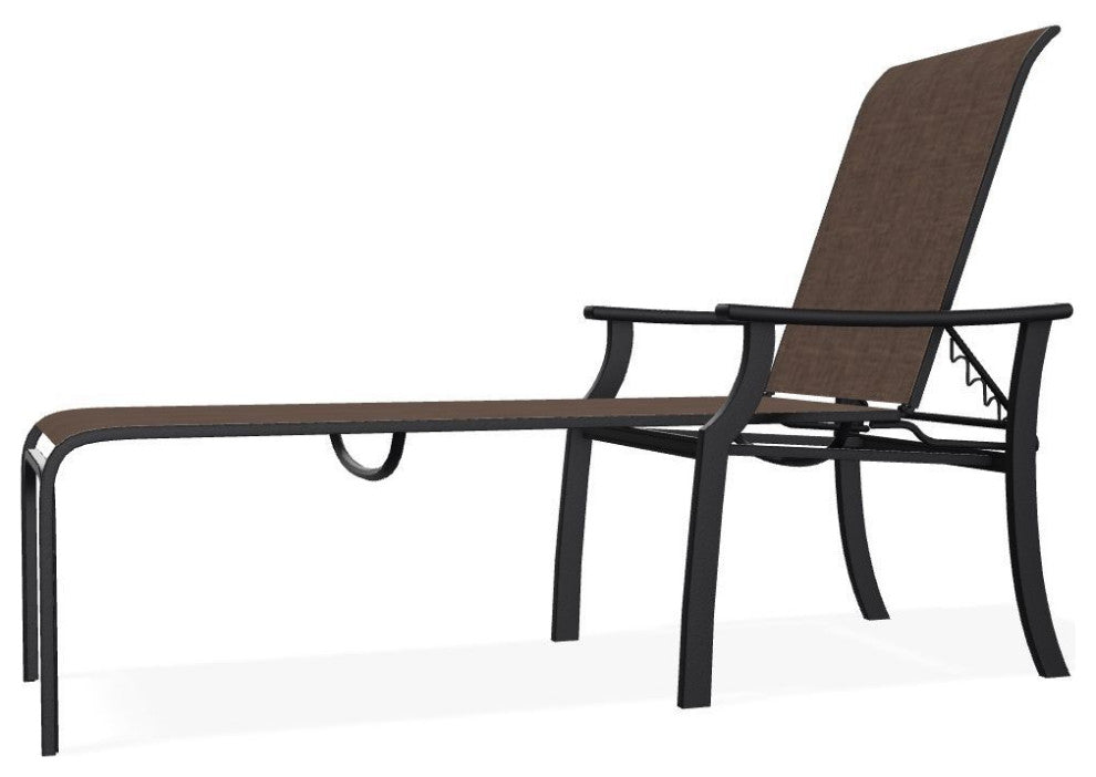 St. Catherine Sling 4-Position Outdoor Chaise Lounge, Mocha/Black