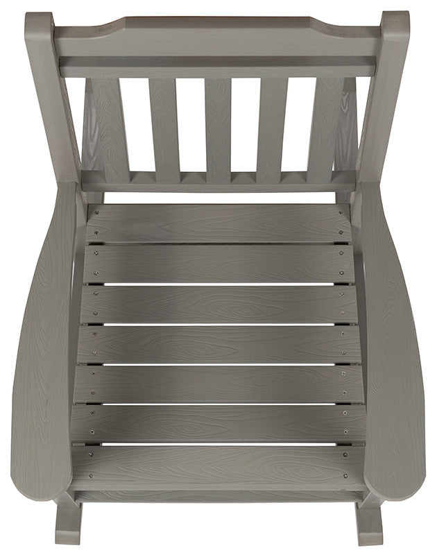 Set of 2 Winston All-Weather Rocking Chair in Gray Faux Wood