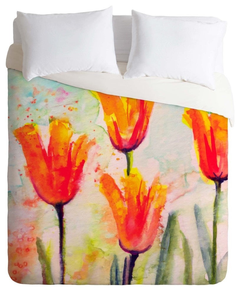 Deny Designs Ginette Fine Art Tulips Bells Of Spring Duvet Cover - Lightweight