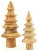Set of Two Turned Mango Wood Christmas Trees