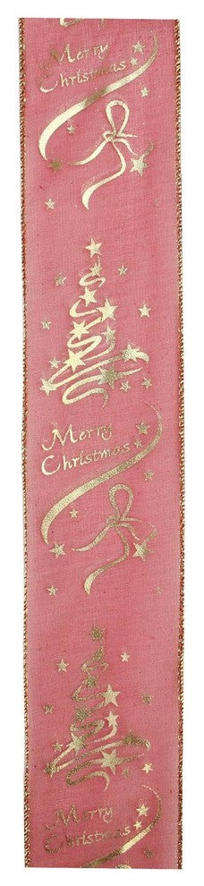 "Merry Christmas" Wired Christmas Craft Ribbon
