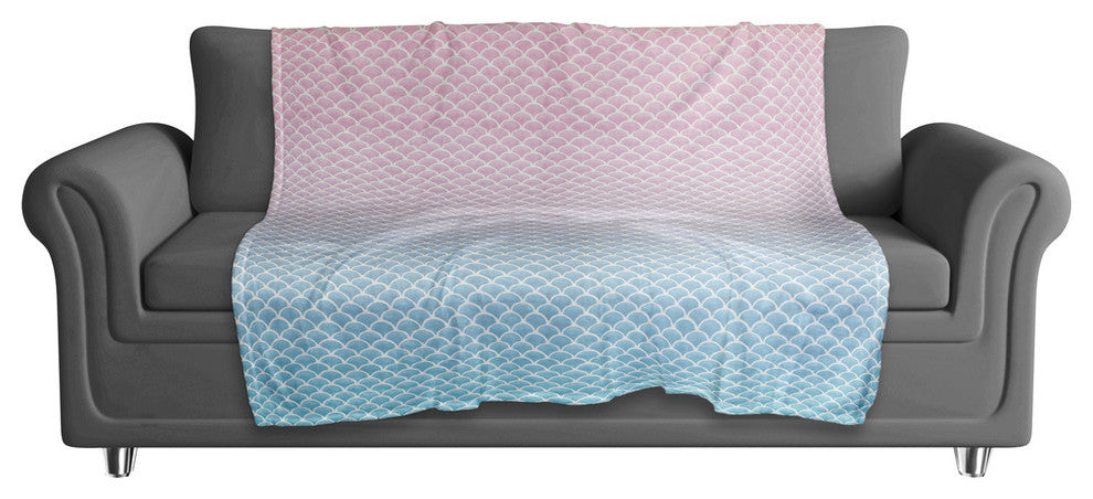Mermaid Scales 50x60 Coral Fleece Blanket